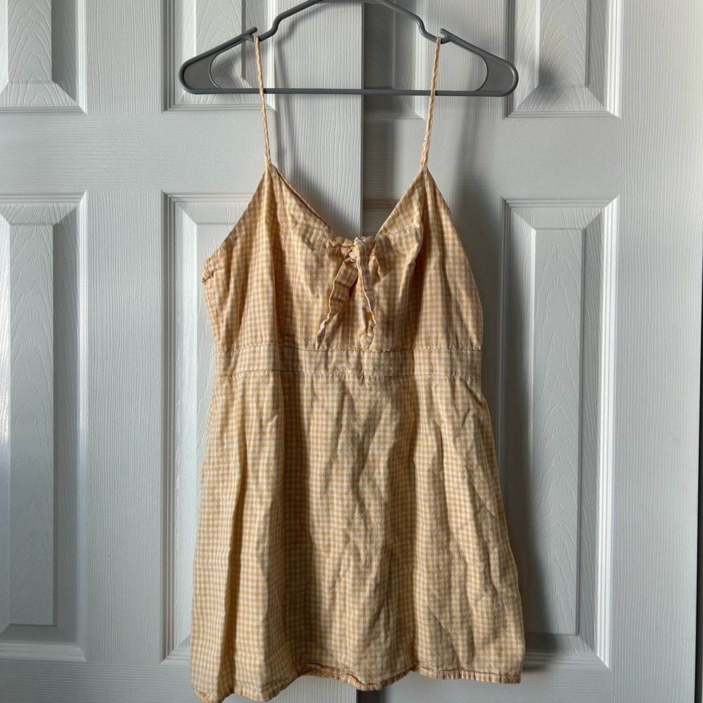 Lulu's Sunny Yellow Checkered Dress
